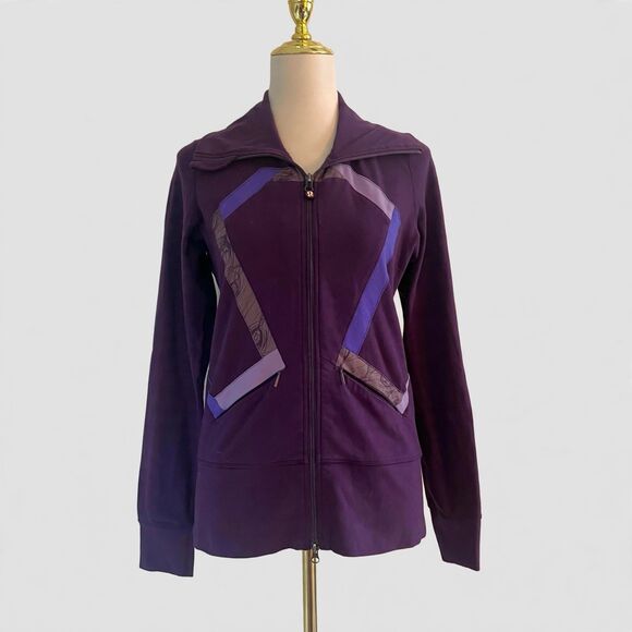 lululemon athletica Jackets & Blazers - Lululemon Origami Stride Jacket Dark Purple Athletic Full-Zip Womens sz 6